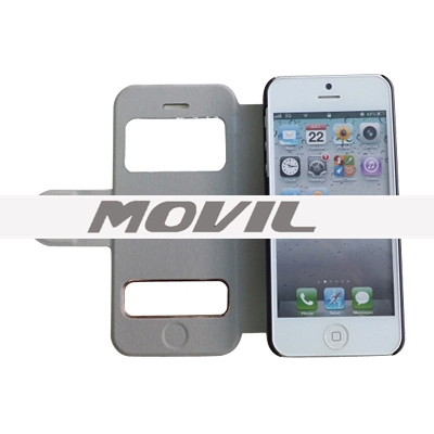 SCB-251 Flip case con  ventana de vista y soporte para Iphone 5 SCB-251-1